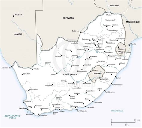 Vector Map Of South Africa Political One Stop Map