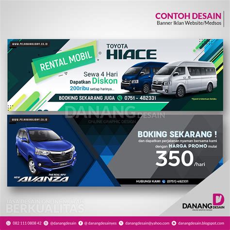 Contoh Desain Spanduk Banner Iklan Website Medsos Rental Sewa Mobil Contoh Desain Banner Spanduk