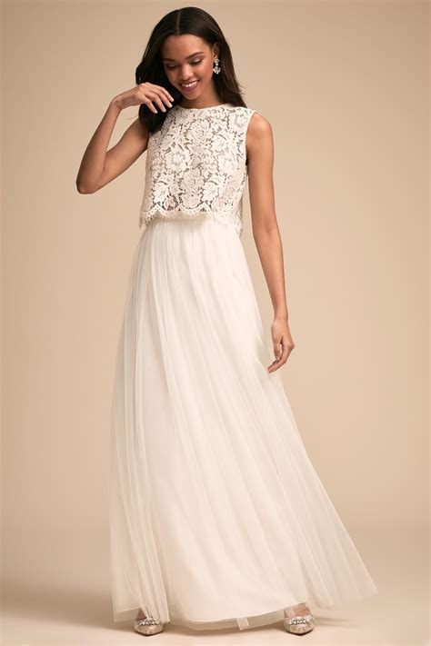 Cleo Top And Louise Tulle Skirt From Bhldn Two Piece Bridesmaid Dresses