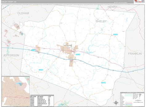 Shelby County Ky Wall Map Premium Style By Marketmaps Mapsales