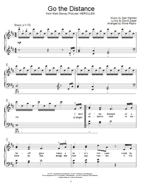 Know ev'ry mile will be worth my while i would go most anywhere to feel like i belong i am on my way i can go the distance i don't care how far somehow i'll be strong i know ev'ry. Go The Distance | Sheet Music Direct