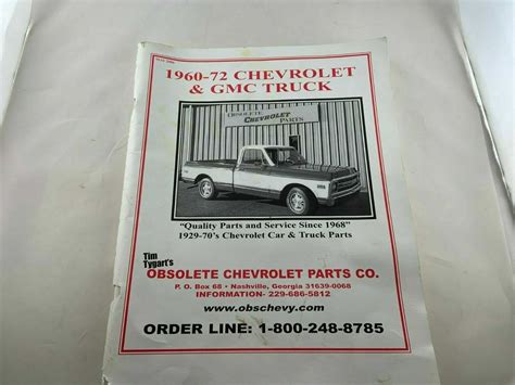 Obsolete Chevrolet Parts Co 1960 72 Chevrolet And Gmc Truck Catalog Ebay