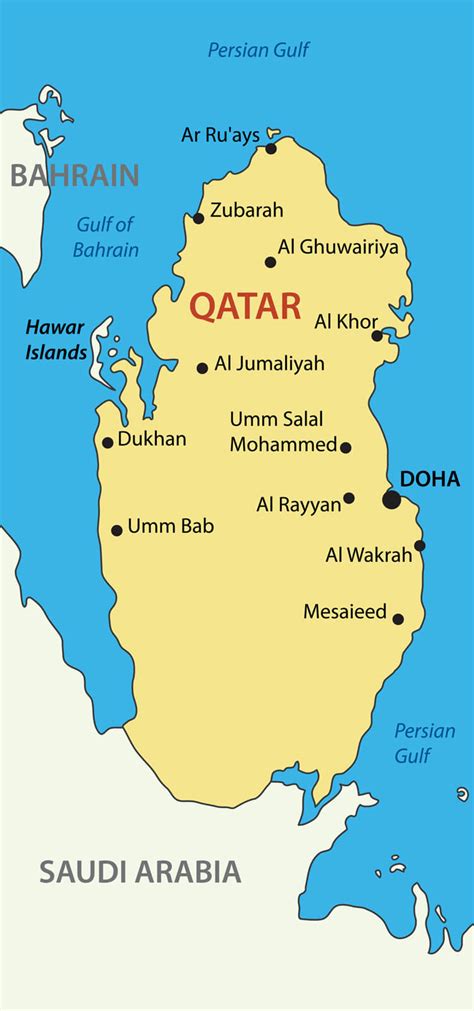 Qatar Map Guide Of The World