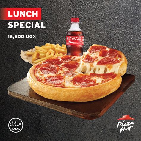 Buy the lunch set at pizza hut, including soup or salad, main course and drink and pay less. Here are the 10 amazing combo offers from Pizza Hut Uganda ...