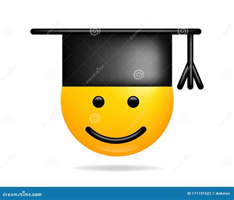 Emoji Leende Ikon Vektor Symbol Student Smiley Face Yellow Cartoon