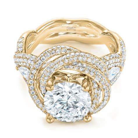 18k Yellow Gold Custom Diamond Pave Engagement Ring 103544 Seattle