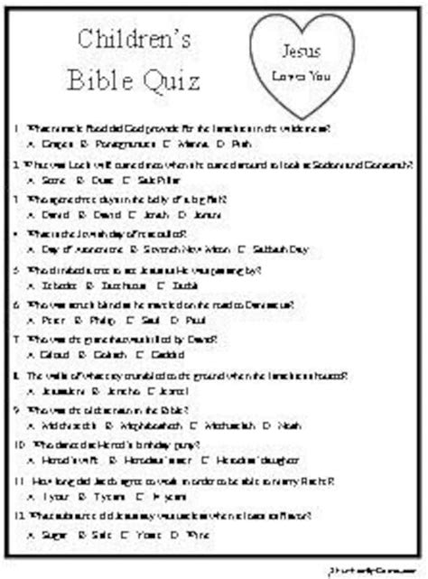 Multiple Choice Printable Bible Quiz Hot Sex Picture