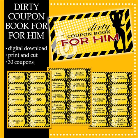 Dirty Coupon Book For Him Sex Coupon For Him Naughty Coupons