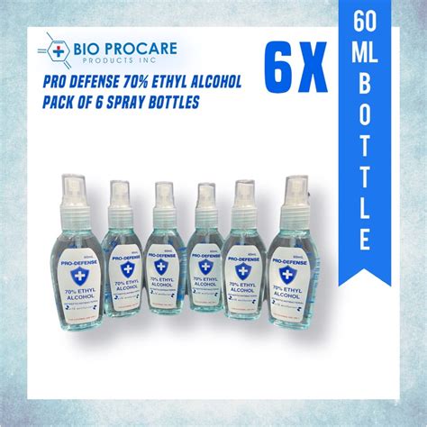 Bio Procare Pro Defense 70 Ethyl Alcohol Spray 60ml X 6s Shopee