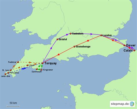 StepMap - Cornwall, Devon & Südwestengland - Landkarte für ...