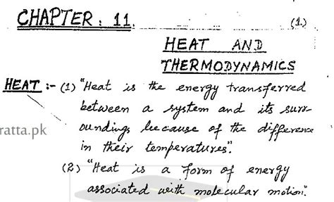 Physics form 4 first progressive test 2013 paper 1 duration: 1st Year Physics Chapter 11 Heat and Thermodynamics Notes ...