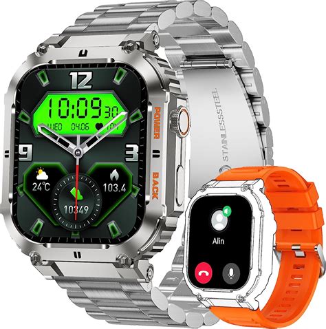 Comprar Eigiis Military Smart Watches For Men 1 96” Hd Big Screen Rugged Smart Watch Answer