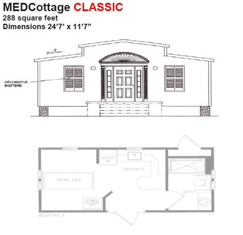 MEDCottage Classic Floor Plan Sf X Tiny But Manages Some Privacy With