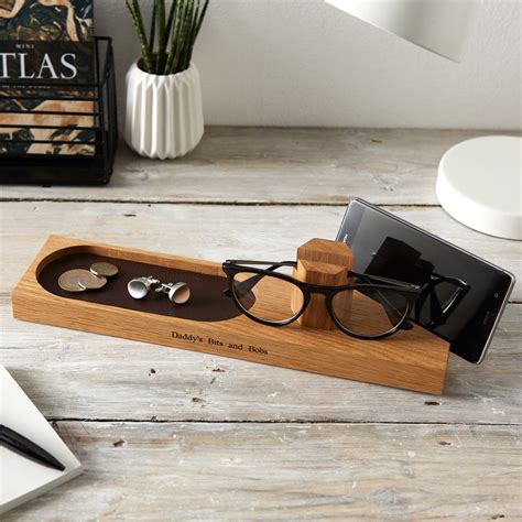 Personalised Bedside Glasses And Phone Stand With Tray Mijmoj