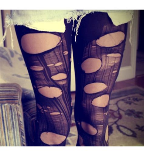 Grunge Torn Stockings Leggings Socks And Leggings Accessories