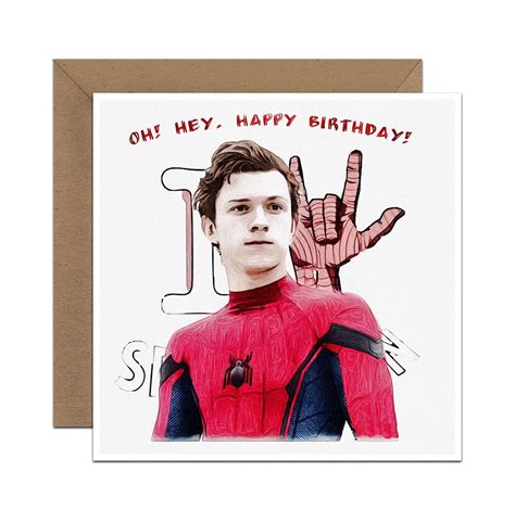 Tom Holland Spiderman Artist Impression Greeting Card Tom Holland Birthday Tom Holland