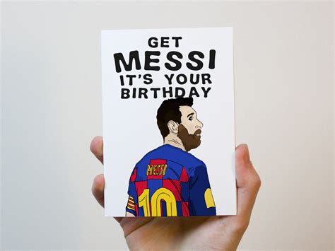 Messi Birthday Birthday Card Football Card Fc Barcelona Etsy