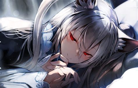Wallpaper Girl Cat Anime Everyday Red Eyes Images For