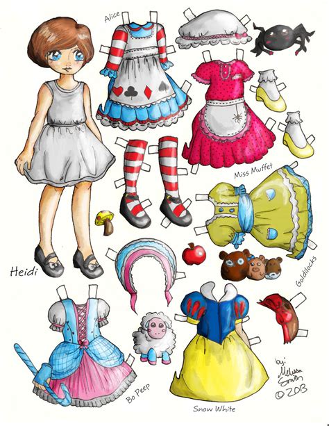 In addition to favecrafts, allfreepapercrafts features some of the most gorgeous, fun, creative, and quick to make printable paper dolls on the internet. Miss Missy Paper Dolls: Heidi Fairy Tale Style paper doll