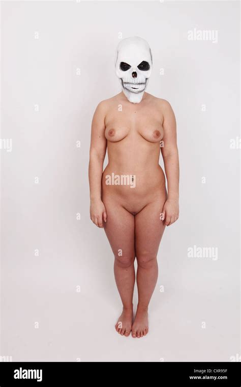 Woman Naked Wearing A Skull Mask Stock Photo Alamy