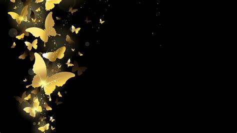 2560x1440 Golden Gold Butterfly Background Background