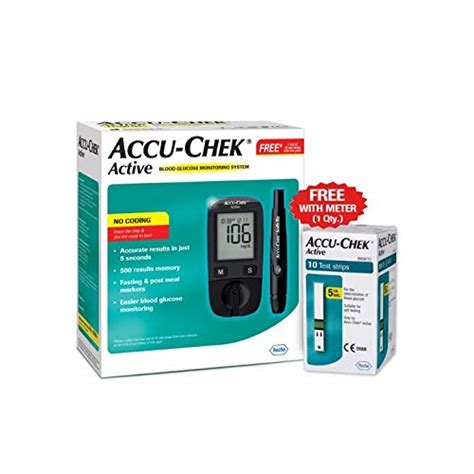 Buy Accu Chek Active Blood Glucose Glucometer Kit With Vial Of