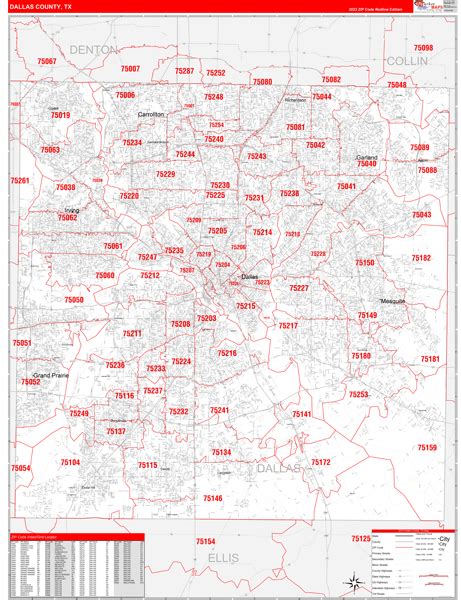 Dallas County Tx Zip Code Maps Red Line