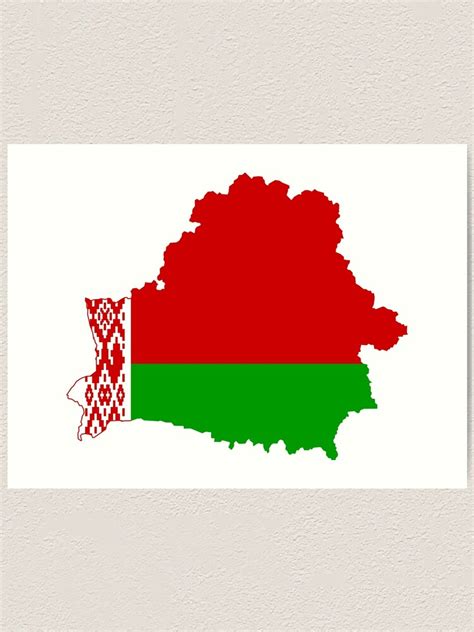 Belarus Flag Map Art Print For Sale By Abbeyz71 Redbubble