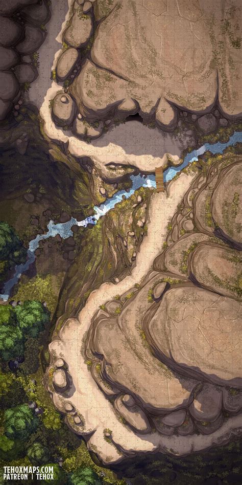 Mountain Passage 25x50 Tehox Maps On Patreon In 2021 Fantasy