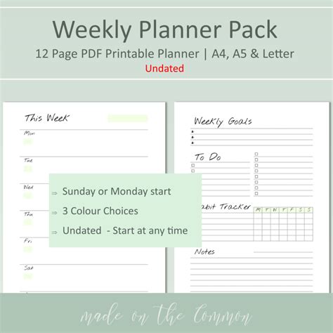 10 Awesome Inserts You Need In Your Planner Made On The Common Weekly