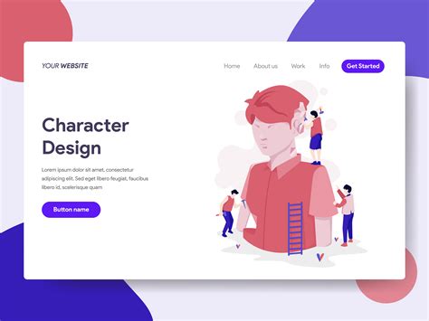 Landing page template of Character Design Process Illustration Concept ...