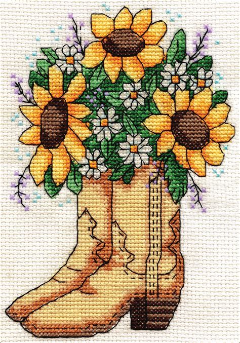 Design Works Counted Cross Stitch Kit X Cowboy Boots Count