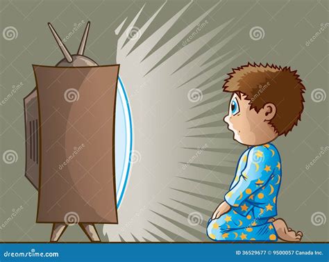 Boy Watching Tv Stock Vector Illustration Of Child Show 36529677