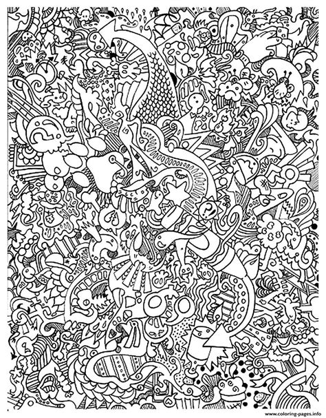 Doodle Coloring Pages For Adults Flower Adult Mandala Zentangle