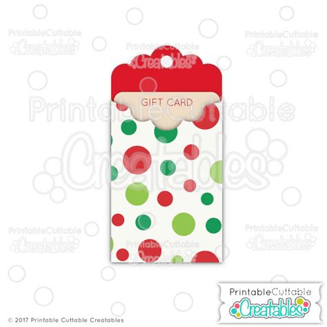 Christmas Tag Gift Card Holder Free SVG File for Silhouette, Cricut