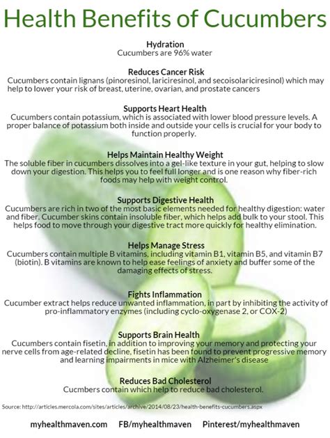 Health Benefits Of Cucumbers My Health Maven