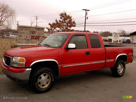 1999 Fire Red Gmc Sierra 1500 Sle Extended Cab 4x4 47057689 Photo 10