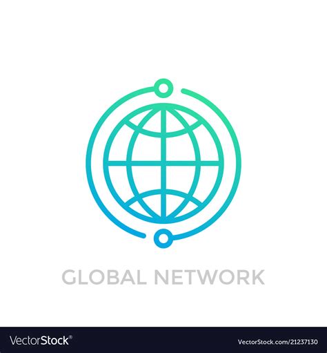 Global Network Icon On White Royalty Free Vector Image