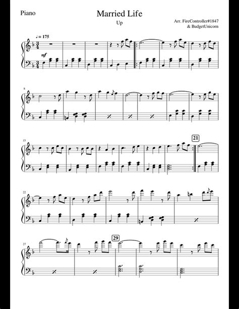 Up Married Life Sheet Music For Piano Download Free In Pdf Or Midi