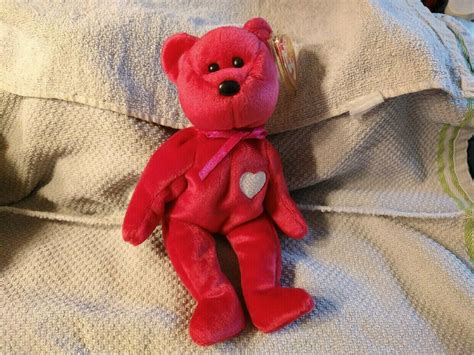 Vintage 1999 NWT TY Beanie Babies Valentina Heart Bear Plush Stuffed