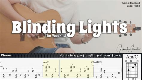 Blinding Lights The Weeknd Fingerstyle Guitar Tab Chords