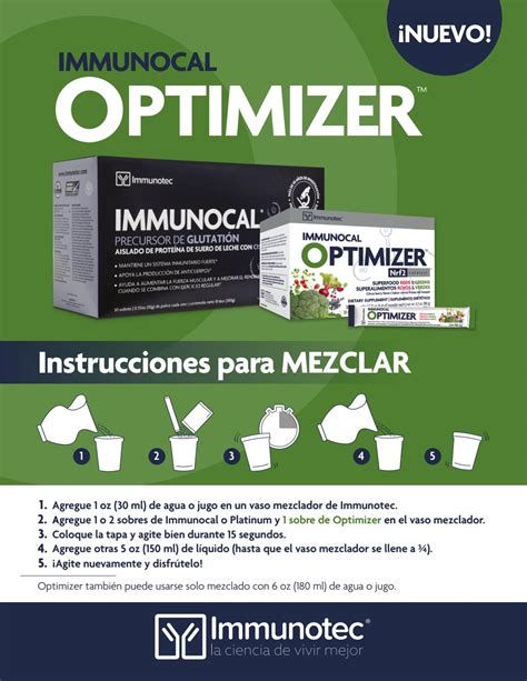 Instrucciones Para Mezclar Optimizer By Immunotec Global Issuu
