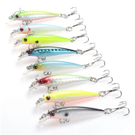 8 Pcslot Small Minnow Lure 5cm 3g Floating Fishing Baits 3d Freshwater