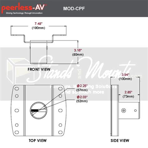 Peerless Modular Series Flat Ceiling Plate White Mod Cpf W