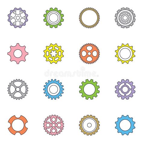 Vector Cog Wheels And Gears Set Stock Vector Illustration Of