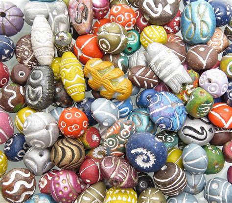 Handmade Clay Beads Assorted Colors Shapes And Sizes 100 Etsy Clay