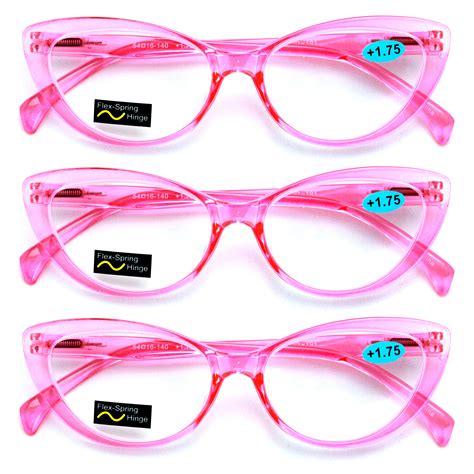 Fast Delivery To Your Door Clear Pink Reading Glasses 3 Pack Womens