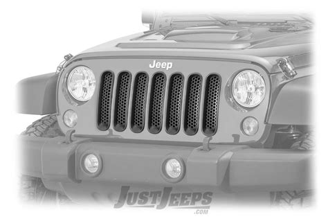 Just Jeeps Rugged Ridge Grille Inserts In Gloss Black Mesh For 2007 18