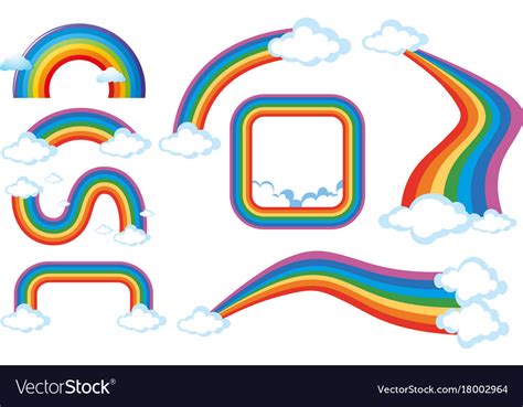 Different Shapes Of Rainbow Royalty Free Vector Image