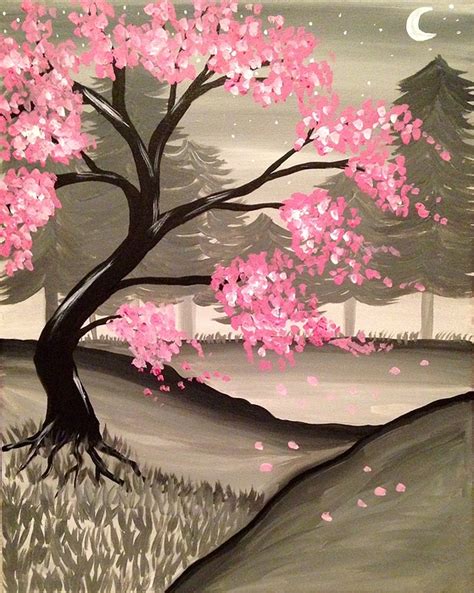 Paint Nite Winter Cherry Blossoms